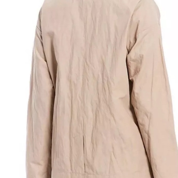 EILEEN FISHER Khaki ORGANIC Cotton Steel OVERSIZED JACKET M $298 NWT - Picture 2 of 11